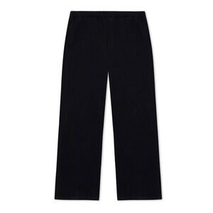 Unbranded Black Wide Leg Elastic Waist Trousers Straight Leg Pants Mens Womens